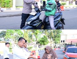 Ditreskrimsus dan Bidhumas Polda Jambi Kompak Gelar Aksi Sosial Pembagian Takjil.