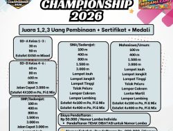FINIX Athletics Sumatera Open Championship 2026 Resmi Dibuka, Pendaftaran Dibuka hingga 30 April.