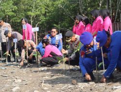Menjelang HUT Bhayangkara ke-80, Ditpolairud Polda Jambi dan Polres Tanjab Barat Tanam 2.000 Mangrove serta Tebar 2.000 Bibit Ikan.
