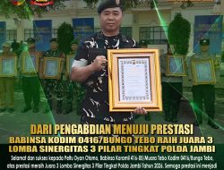 Babinsa Kodim 0416/Bungo Tebo Ukir Prestasi, Raih Juara 3 Lomba Sinergitas 3 Pilar Tingkat Polda Jambi.