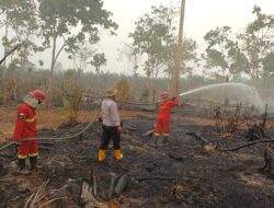 Polsek Muara Bulian Bersama Satgas Karhutla Ground Check Hotspot di Kawasan Tahura Sultan Thaha Syaifudin.